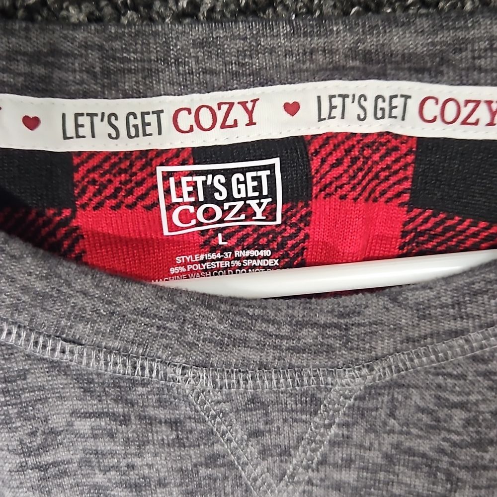 NWT Let's Get Cozy Large Pajama Top Men's "Papa Bear" Print Black Top Only - Picture 4 of 12